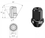 nut m12x1.50/34/17 (closed. p34. ch17) iso 8. black (special black)