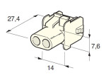 plug 2-pin, Mate N Lock male