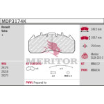 MERITOR MDP3174K / brake pad set front/rear elsa 225-3 fits: rvi c, magnum, premium 2, volvo fe, fh, fh ii, fh16, fm, fm ii, fmx ii d11a-370-g13c460 10.04-