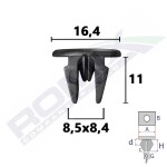 Suitable for kuup (application: mudguard, stange fastening, quantity in packing: 10 pc) suitable for: HYUNDAI ACCENT II, BAYON, ELANTRA III, ELANTRA IV, ELANTRA V, ELANTRA VI, IONIQ, i10 I PA, i10 II BA, i10 III AI3 09.99-