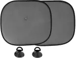 sun shade with suction cup 44x38cm black 2pc carmotion