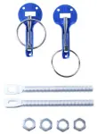 engine cover fastening hooks blue/ silver set