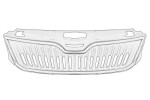 OE SKODA 5JA 853 6519B9 / grille element front grille (grille, with chrome stripe) fits: skoda rapid 07.12-03.22