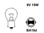 Metallsokliga BULB 6V 15W (BA15d)
