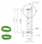 mounting ring 64.1-56.6 (r04) orange. 1pc