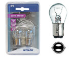 Metallsokliga BULB pair 6V 21/5W (BAY15d)