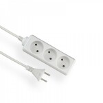 office Extension cable 3- plug 5.0m 2x1.0mm2 ( without maanduseta) white elgotech