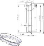 mounting ring 76.9-65.1. (z27d) black. 1pc