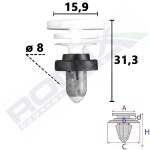 upholstery fastener suitable for: TESLA MODEL 3 01.17-