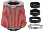 conic air filter red/carbon 155x130x120mm + adapters 60/63/70mm carmotion