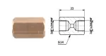 connection brake pipe inner. M 3/8X24 UNF SF + inner M 3/8 X24 UNF SF