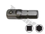 1/4" hex - square adapter for sockets 50mm long triumf