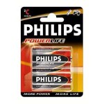 battery, PHILIPS POWERLIFE, LEELISPATAREI, 2pc, 1.5V