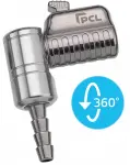 Tire Air Chuck. 8 mm hose. angle 90°. lock. kiireemald. 360°. pcl ch4k01
