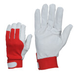 215-9 pigskin- textile work gloves velcro fastener 9” m+