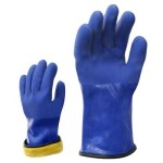 174-11 long rubber work gloves warm lining 11” m+