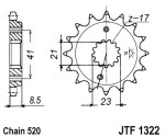 for motorcycles chain ratchet front JT 15 teeth