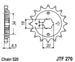 for motorcycles chain ratchet front JT 13 teeth