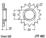 for motorcycles chain ratchet front JT 13 teeth