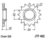 for motorcycles chain ratchet front JT 14 teeth