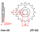 for motorcycles chain ratchet front JT 15 teeth