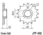 for motorcycles chain ratchet front JT 12 teeth