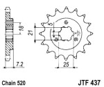 for motorcycles chain ratchet front JT 15 teeth