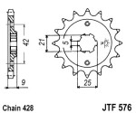 for motorcycles chain ratchet front JT 17 teeth