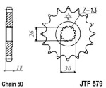 for motorcycles chain ratchet front JT 15 teeth