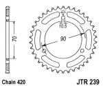 for motorcycles chain ratchet rear JT 44 teeth