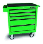 TOPTUL Tool Trolley with tools, 5- drawers: 157 pc tools, series standard, dimesions ( W/D/H): 687x459x840mm, tsentraallukk paint: green
