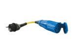 Adapter Schuko male > CEE male, yellow 30cm