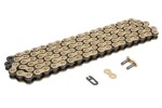 chain 520 MX reinforced, number link 112 without o-ring golden, connection method car fastener HONDA CR, XR; HUSQVARNA TC, TE, TXC, WR; KAWASAKI KX; KTM SX; SUZUKI DR-Z, RM, RM-Z 125-600 1981-