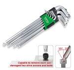 set wrenches ., 9 pc, Wrench/e hex, dimensions HEX: 1,5/2/2,5/3/4/5/6/8/10,