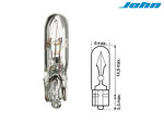 glass socket BULB 12V T5, W2x4.6d