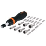 Ratcheting screwdriver & bits set 24pcs 18222