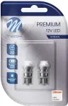 12v t10 led bulb 1w w2.1x9.5d w5w premium blister 2pcs (osram led) m-tech