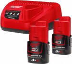 2 batteries (M12 3,0Ah) and charger (M12 C)
