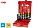 Thread Tap Drill Bits set 7-part. HSS-TiN