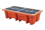 KINGSPAN barrel stand 2 vaati, capacity 240l, dimesions 1400x760x420 mm, orange
