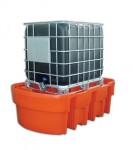 KINGSPAN barrel base 1000l, capacity 1050l, dimesions 1890x1330x670 mm, orange, max load 2 t