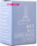 12v h11 BULB 55w pgj19-2 super white +100% m-tech
