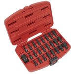 set screwdriver adapters, 25 pc, profil: HEX, SPLINE / XZN, TORX, plug / spindle: 1/2" (impact)