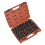 Impact Socket set 16 part 1/2" Sealey
