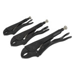 pliers retainer, type: self locking, steel hardened, gap distance jaw 40-250 mm - set 3 pc