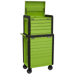 11 Drawer Push-To-Open Topchest & Rollcab Combination - Green