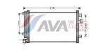 AVA QUALITY COOLING FT5328D / a/c condenser (with dryer) fits: fiat multipla 1.9d 04.99-06.10