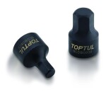 socket (head / Wrench) HEX, sockets size: 1/4", in metric units: 5 mm, finish: black,