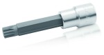 socket spindle (screwdriver head): plug / spindle: 1/2", profil: SPLINE / XZN, dimensions : M9.5, type adapters: long, finish: chrom Satin, 12-Point
