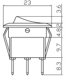 round switch with green led 10a 12v 20mm 1 pole